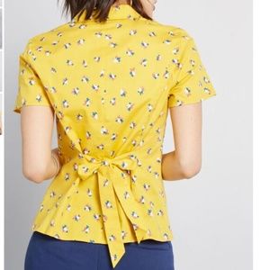 NWT Modcloth Daytime Dynamo Abstract Button-Up Top